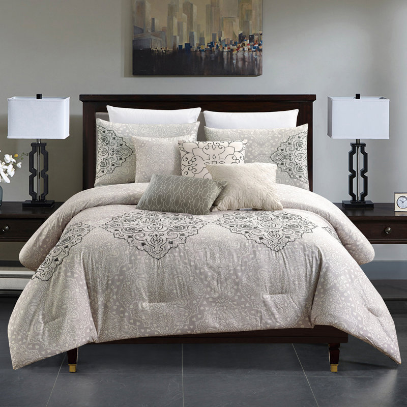 Canora Grey Kibby Damask Comforter Set Wayfair